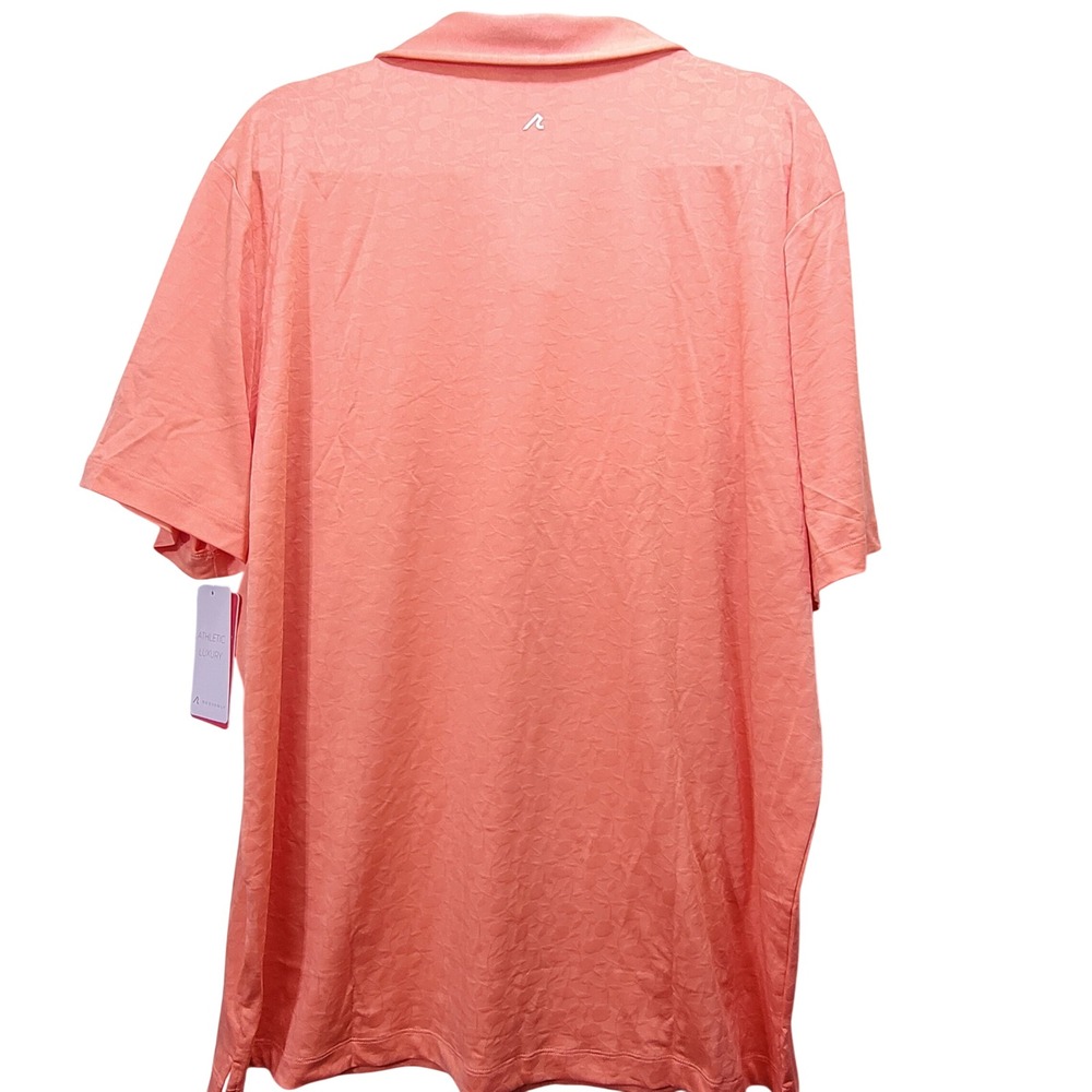 NWT REDVANLY Men's XXL‎ Coral Jacquard Polo Shirt Athletic Golf Luxury PUREPoly - Picture 9 of 12